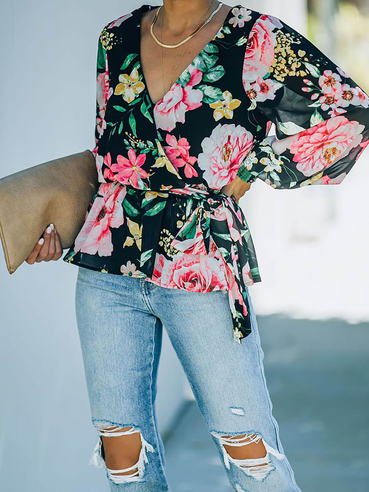 LA Angels Bluzka w kolorze czarno-różowym rozmiar: L