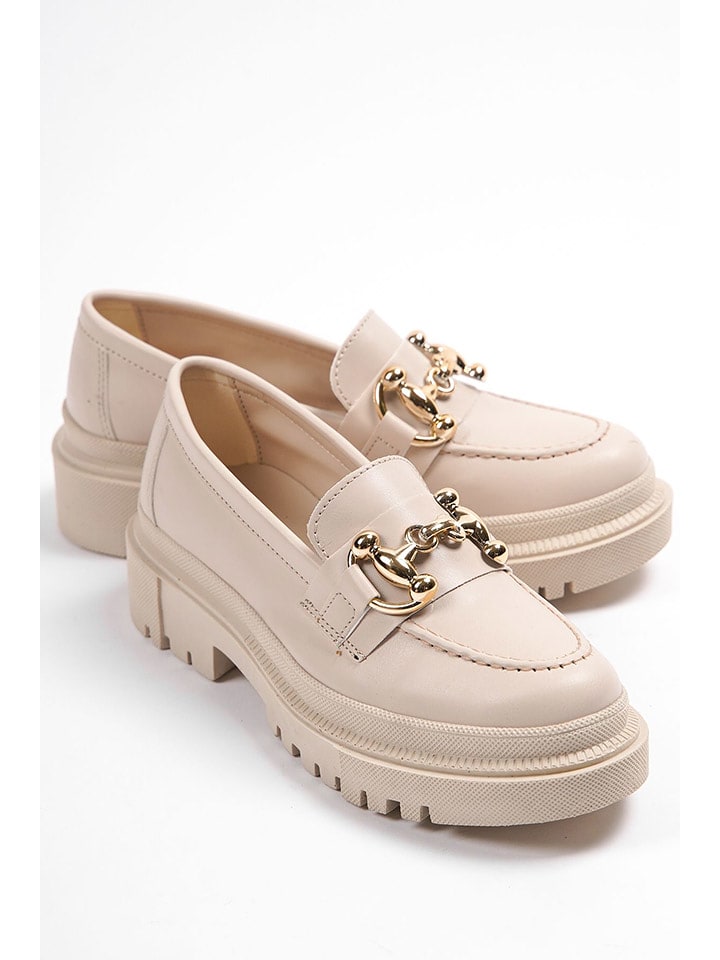 trendyol Mokasyny w kolorze kremowym rozmiar: 40