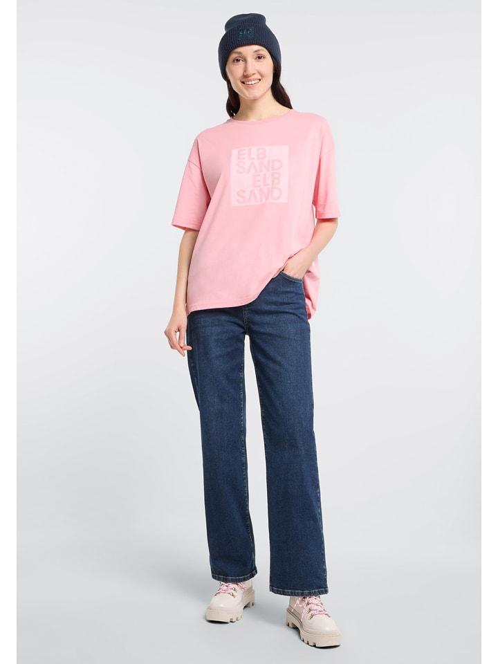 ELBSAND Koszulka "Monja" w kolorze jasnoróżowym rozmiar: L