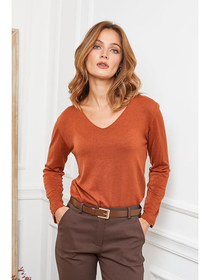 Joséfine Wełniany sweter "Abi" w kolorze rdzawoczerwonym rozmiar: M