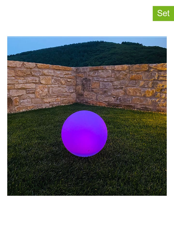 lumisky Lampy solarne LED (2 szt.) "Solsty" z funkcją zmiany koloru - Ø 30 cm rozmiar: onesize