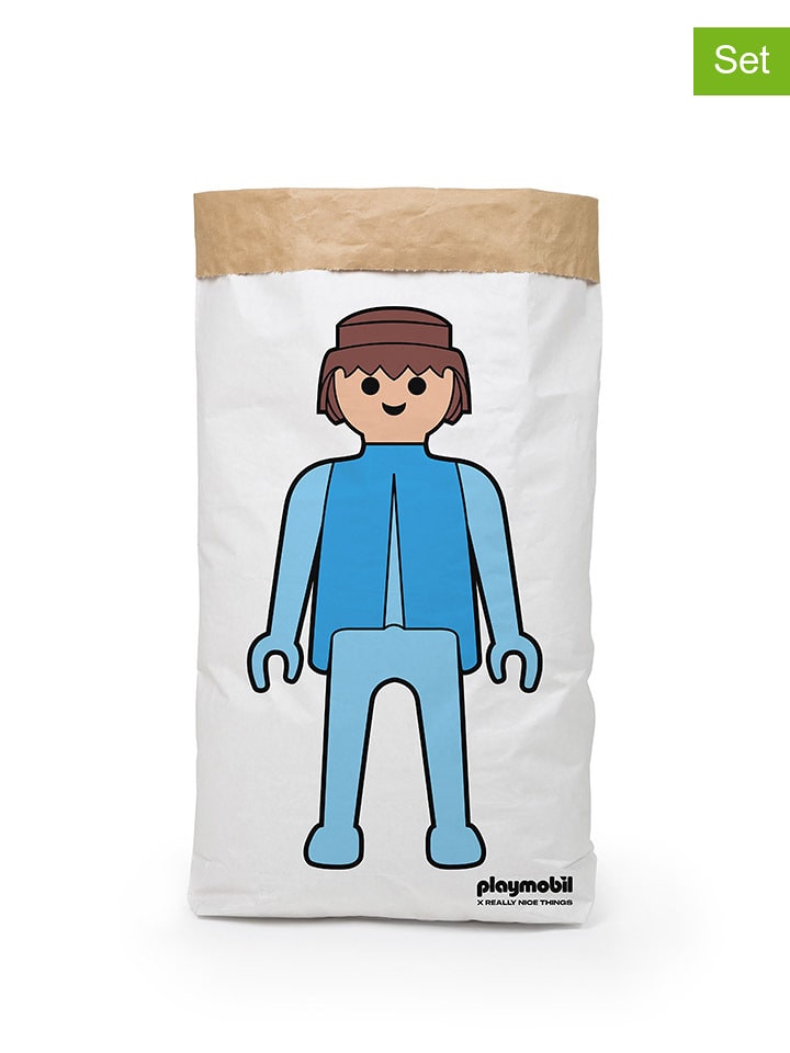 Playmobil Worki (2 szt.) "Playmobil Boy" w kolorze biało-niebieskim - wys. 90 cm rozmiar: onesize