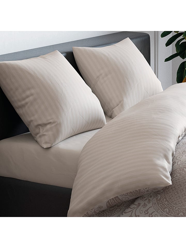 CXL by Christian Lacroix Satynowe prześcieradło w kolorze szarobrązowym na gumce rozmiar: 180x200 cm