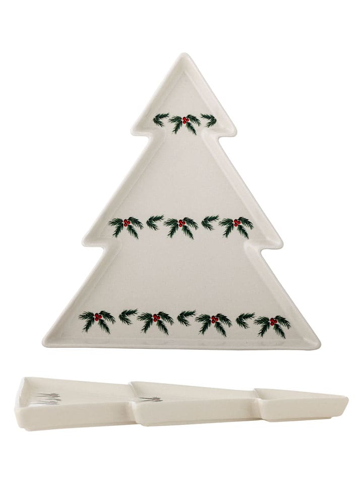 Bloomingville Taca "Berry" w kolorze beżowo-zielonym do serwowania - 24,5 x 26 cm rozmiar: onesize