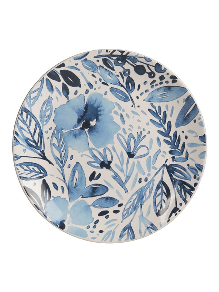 TABLE PASSION Talerz śniadaniowy "Jardin" w kolorze biało-niebieskim - Ø 21,5 cm rozmiar: onesize