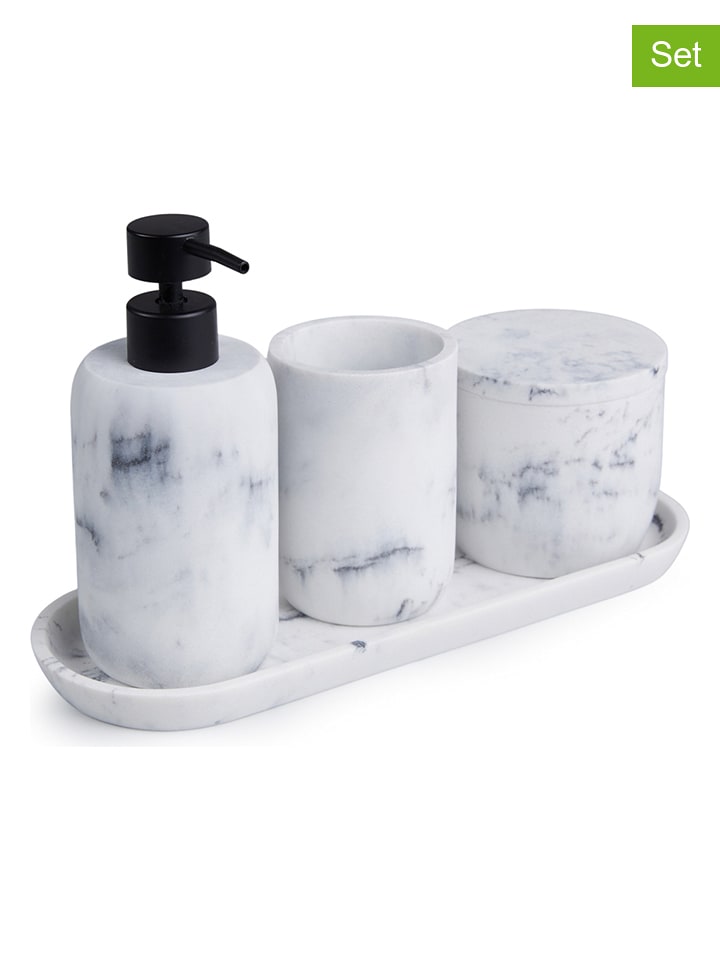 Lifa Living 4-częściowy zestaw "Luxe" w kolorze biało-szarym rozmiar: onesize