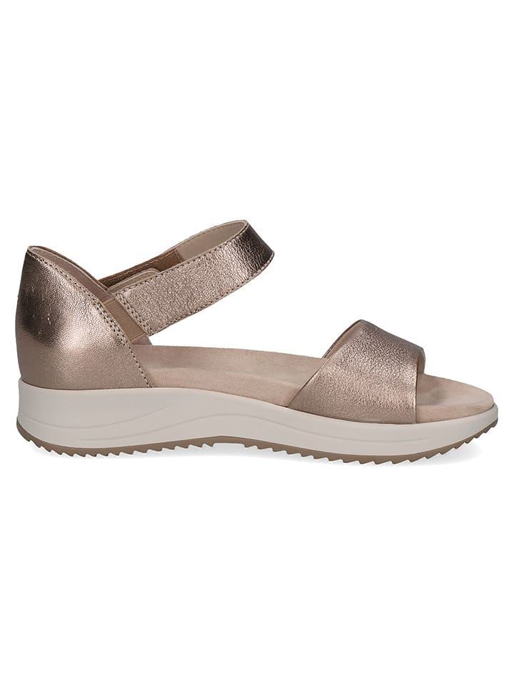 Caprice Skórzane sandały "Blue" w kolorze złotym rozmiar: 39