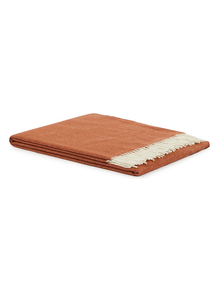 Lanerossi Wełniany koc w kolorze brązowoczerwonym - 180 x 130 cm rozmiar: onesize