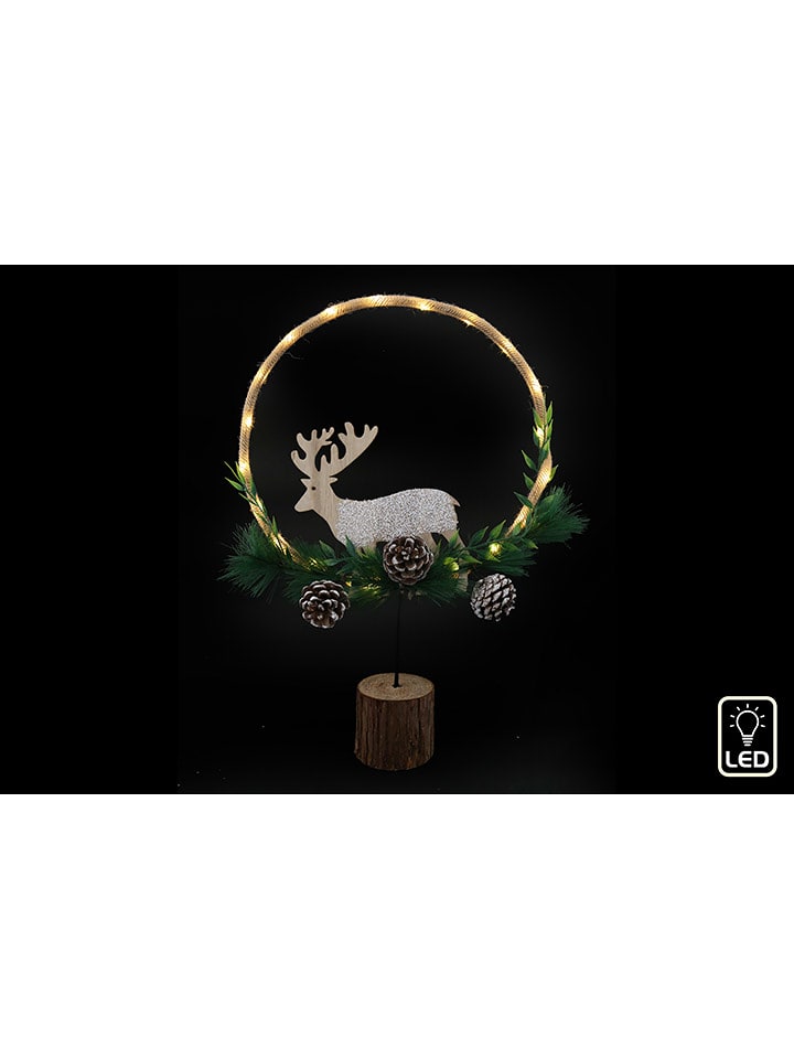 SiL Interiors Lampa dekoracyjna LED w kolorze zielono-brązowym - 30 x 47 x 8 cm rozmiar: onesize