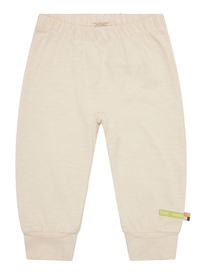 loud + proud Spodnie dresowe w kolorze beżowym rozmiar: 62/68