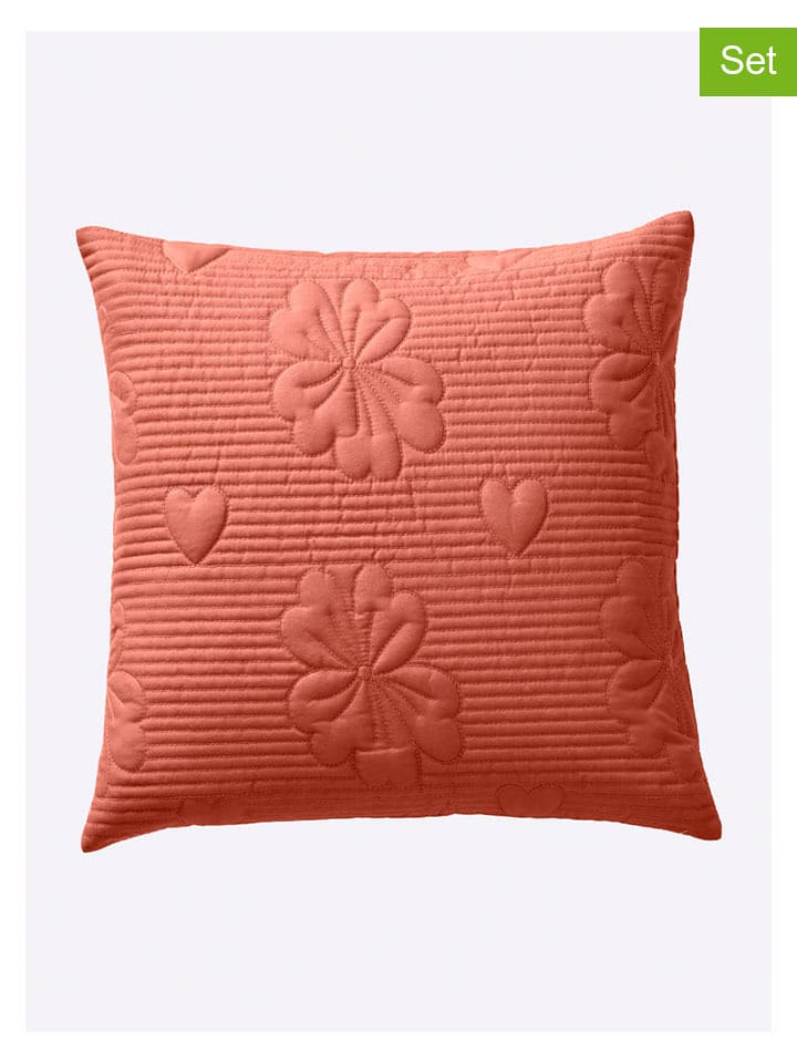 heine home Poszewki (2 szt.) w kolorze pomarańczowym na poduszkę rozmiar: 80x80 cm