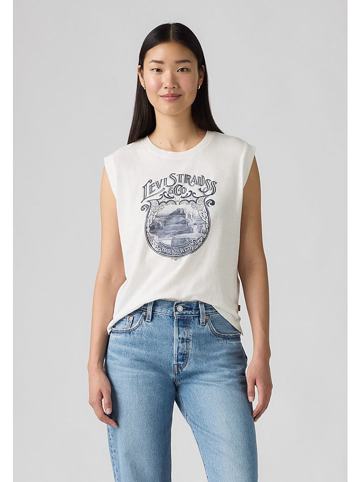 Levi's Top w kolorze biało-granatowym rozmiar: M