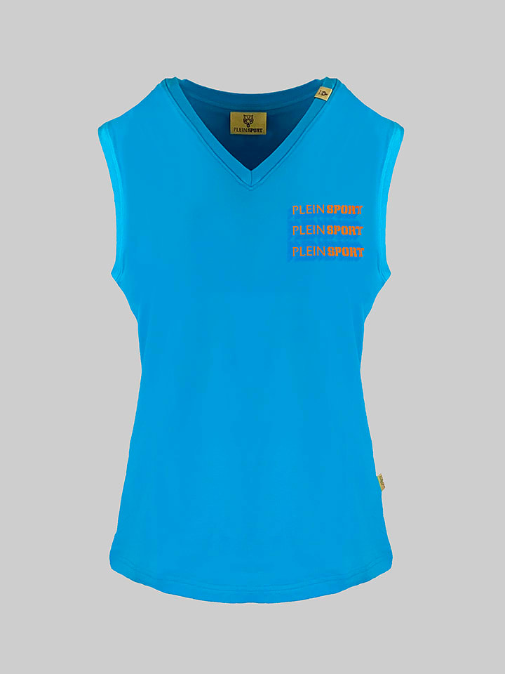 Plein Sport Top w kolorze błękitnym rozmiar: S