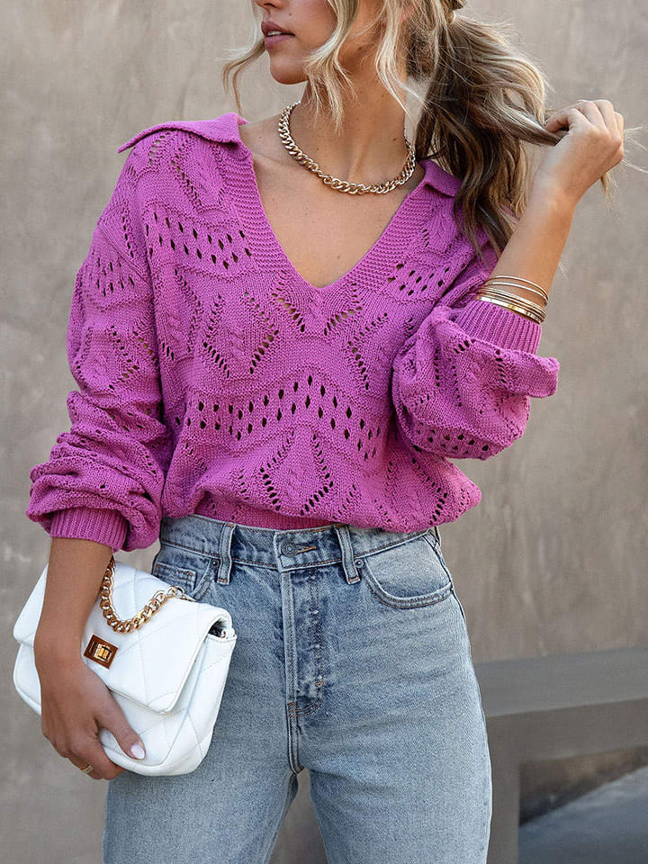 Milan Kiss Sweter w kolorze fioletowym rozmiar: M