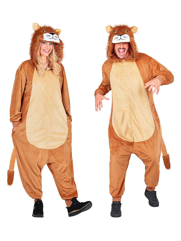 Carnival Party Kombinezon kostiumowy "Lion" w kolorze jasnobrązowo-beżowym rozmiar: S/M