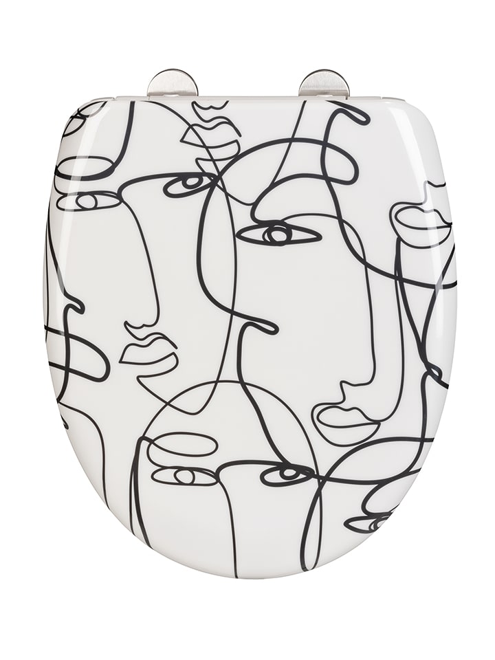 Wenko Automatyczna deska WC " Faces" w kolorze biało-czarnym rozmiar: onesize