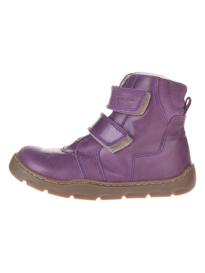 POM POM Skórzane buty w kolorze fioletowym do chodzenia na boso rozmiar: 33