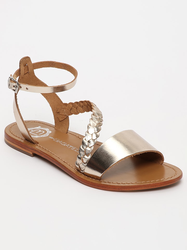 Les BAGATELLES Skórzane sandały "Belgrade" w kolorze złotym rozmiar: 39