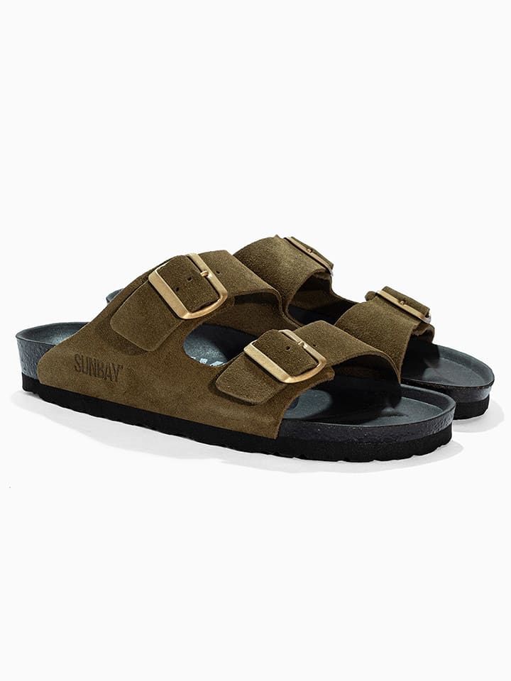 Sunbay Skórzane klapki "Trefle" w kolorze brązowym rozmiar: 42