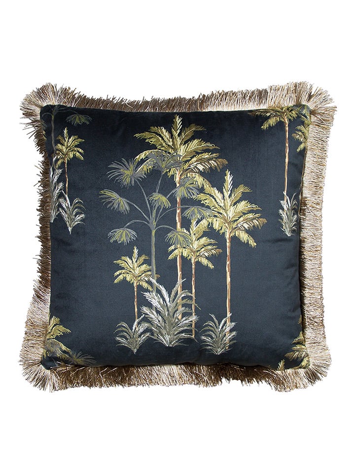 Mars & More Poduszka "Palm Tree" w kolorze granatowo-zielonym - 45 x 45 cm rozmiar: onesize