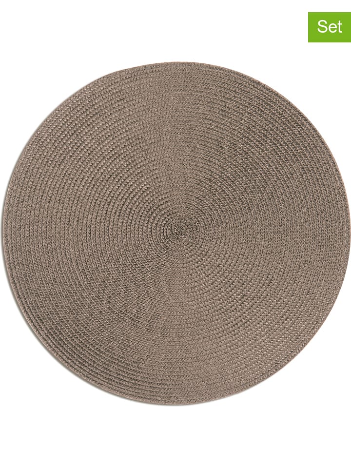 Trendy Kitchen by EXCÉLSA Podkładki stołowe (6 szt.) "Round" w kolorze szarym - Ø 36 cm rozmiar: onesize