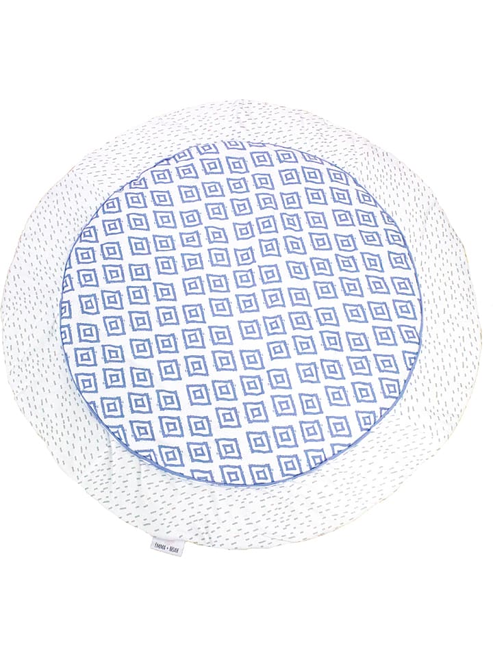 Emma+Noah Kocyk "Kleiner Wal" w kolorze biało-niebieskim do raczkowania - Ø 100 cm rozmiar: onesize
