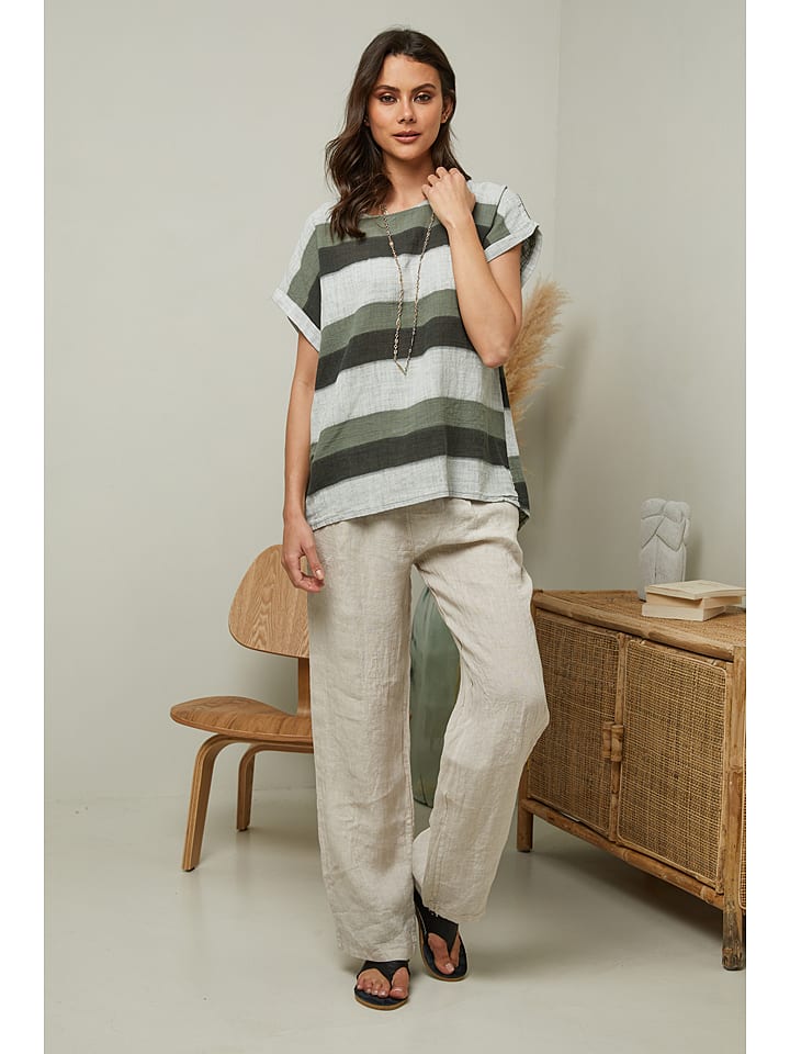 Fleur de Lin Koszulka "Epicea" w kolorze oliwkowym rozmiar: M