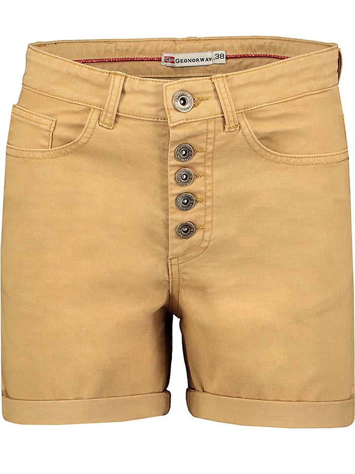 Geographical Norway Bermudy "Pisak" w kolorze beżowym rozmiar: S