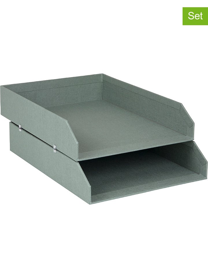 BigsoBox Organizery (2 szt.) "Hakan" w kolorze zielonym na dokumenty - 23 x 6 x 31 cm rozmiar: onesize