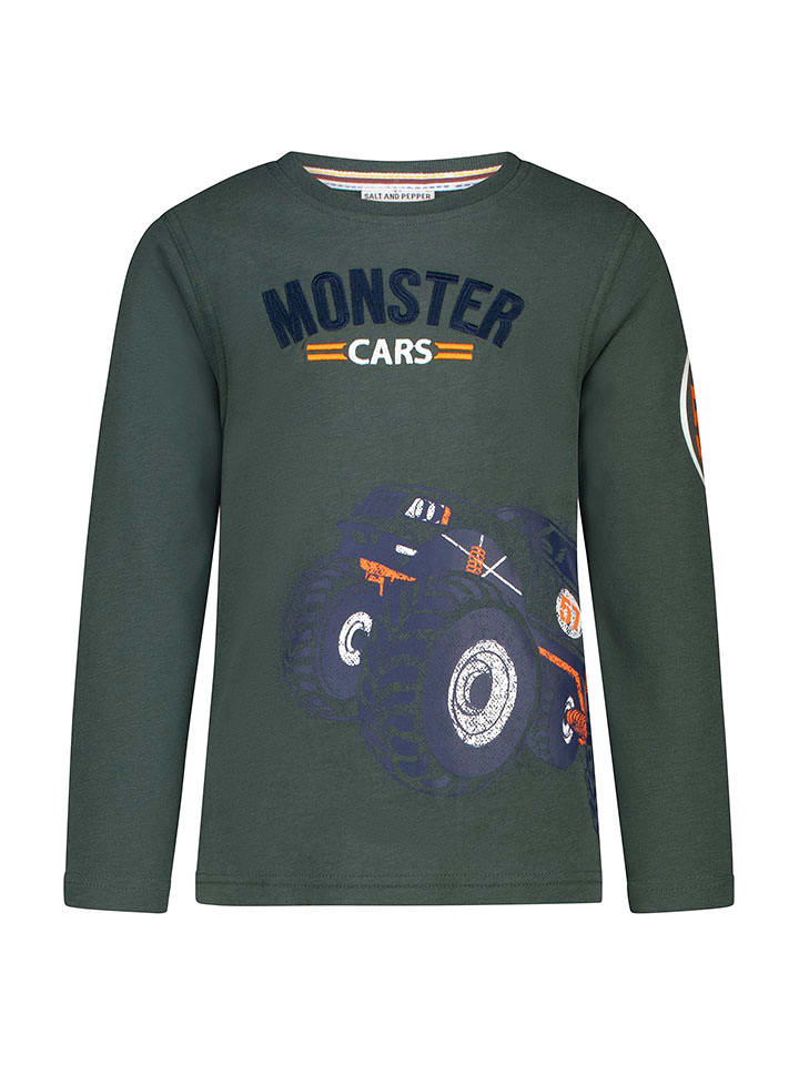 Salt and Pepper Koszulka "Monster cars" w kolorze khaki rozmiar: 104/110