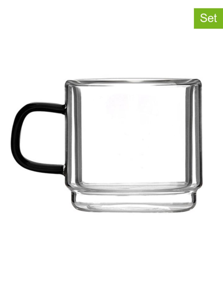 Vialli Design Kubki (2 szt.) w kolorze czarnym - 80 ml rozmiar: onesize