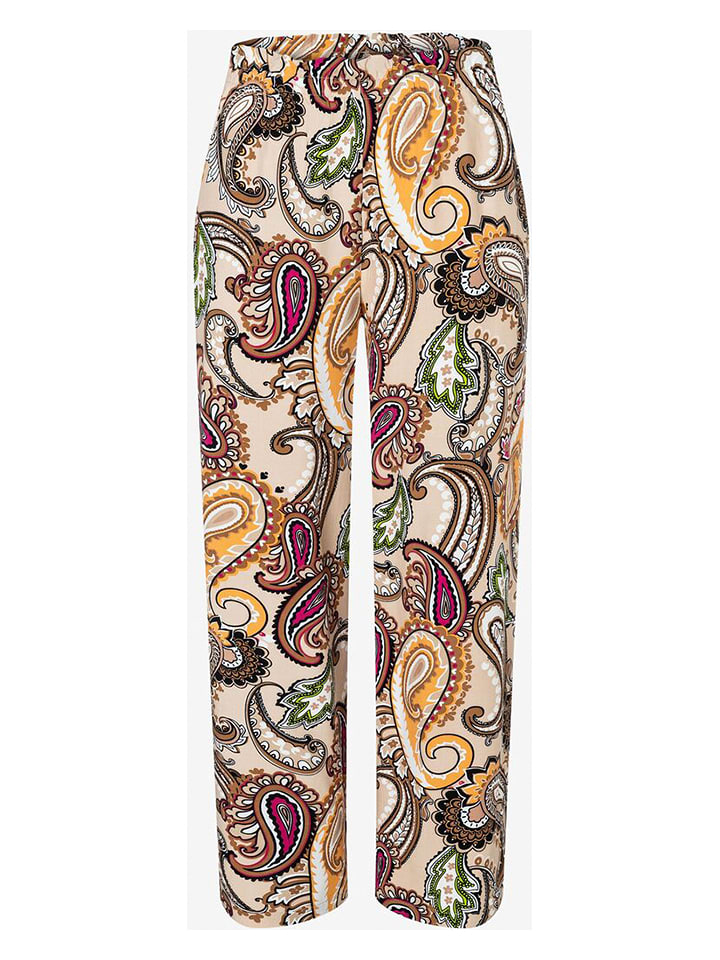 More & More Spodnie w kolorze beżowo-pomarańczowo-fioletowym rozmiar: 34