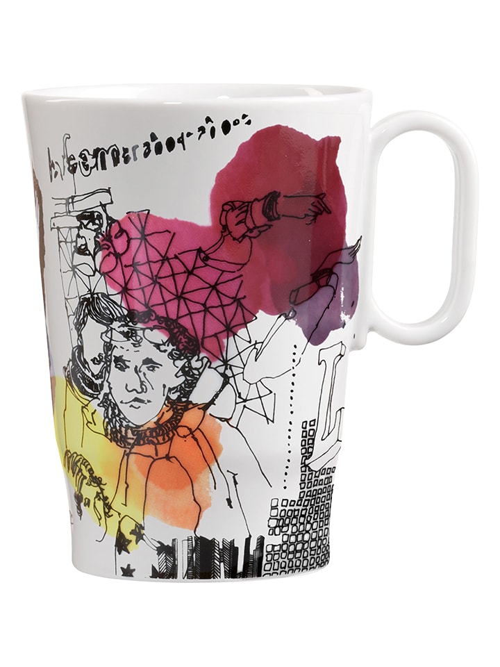 RITZENHOFF Kubek w kolorze białym ze wzorem do kawy - 335 ml rozmiar: onesize