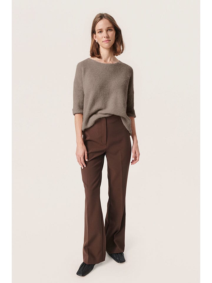 Soaked in Luxury Sweter "Tuesday" w kolorze jasnobrązowo-szarym rozmiar: M