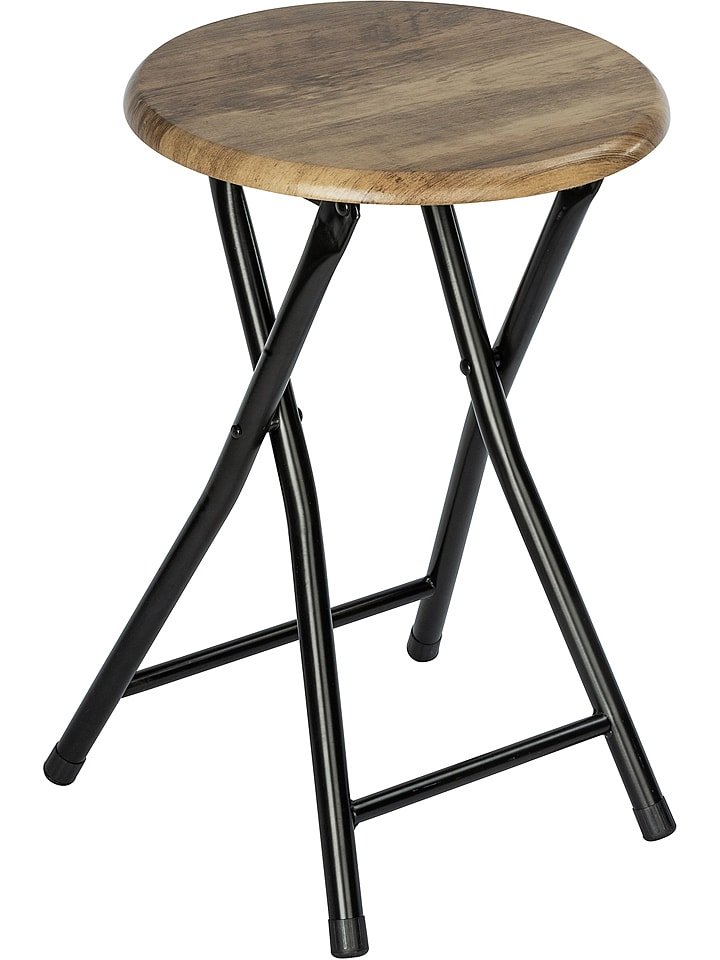 Wenko Hocker "Forio" w kolorze czarno-brązowym - wys. 46 x Ø 30 cm rozmiar: onesize
