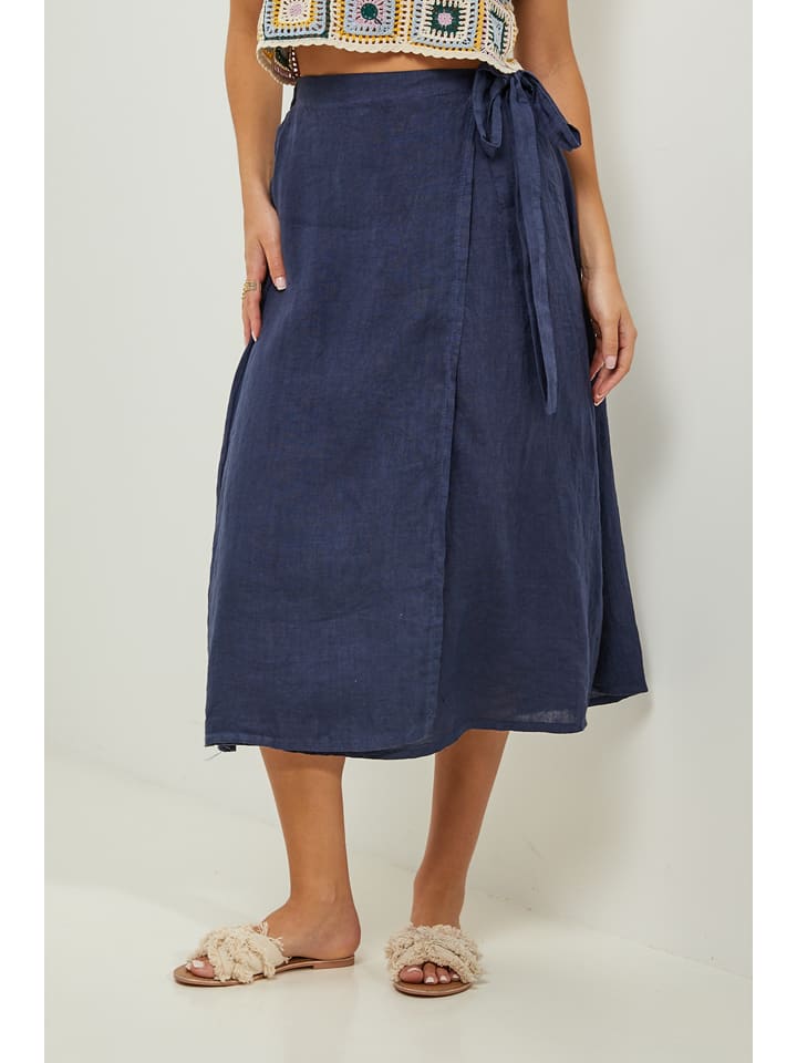 Lin Passion Lniana spódnica w kolorze granatowym rozmiar: 38/40