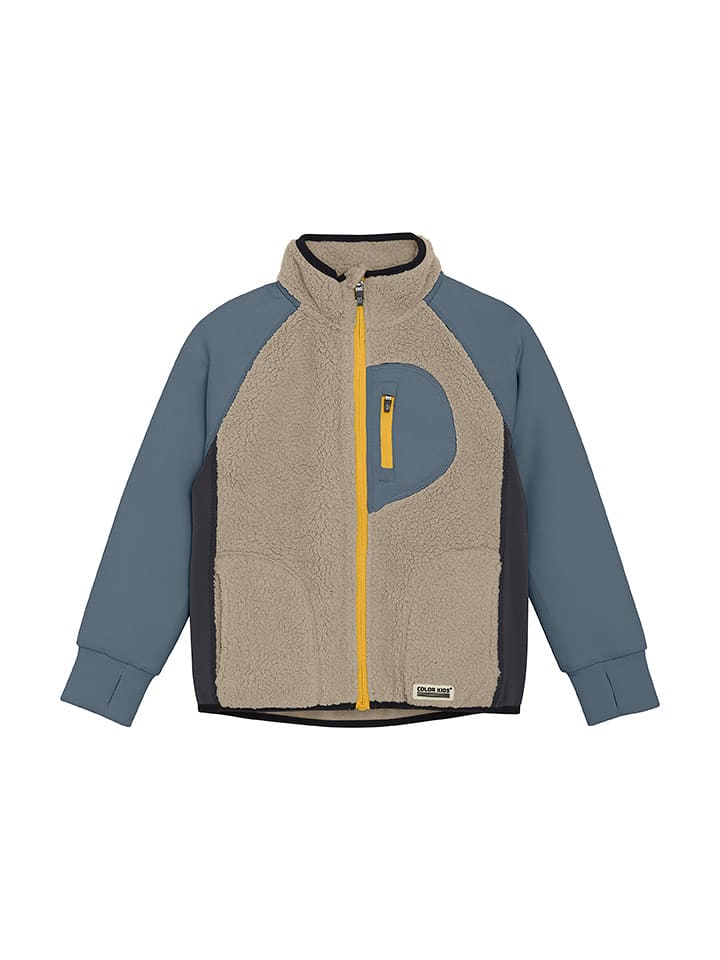 Color Kids Kurtka polarowa w kolorze beżowo-niebieskim rozmiar: 104