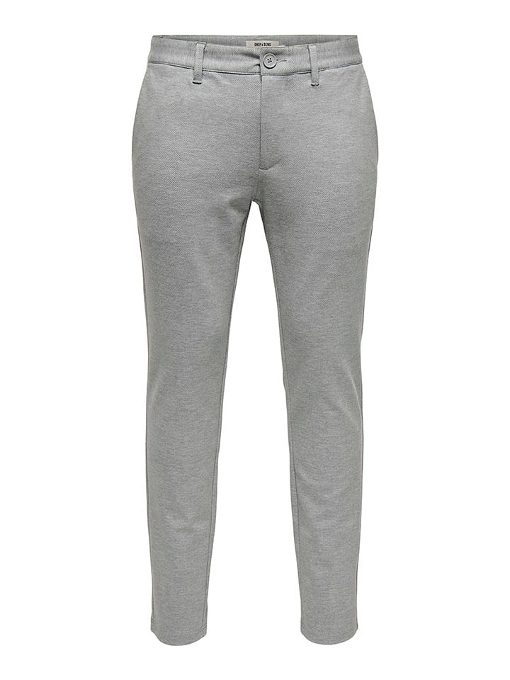 ONLY & SONS Spodnie chino "Mark" - Slim fit - w kolorze jasnoszarym rozmiar: W29/L30