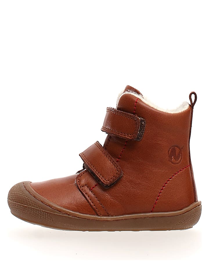 Naturino Skórzane botki zimowe "Bub" w kolorze brązowym rozmiar: 23