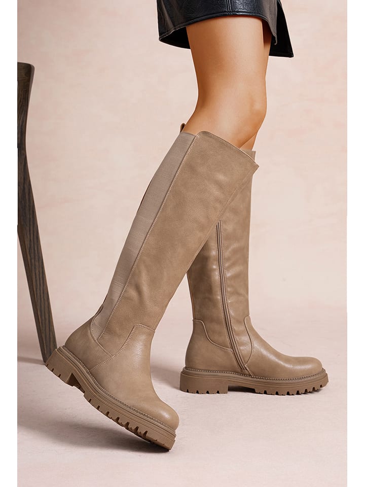 Foreverfolie Kozaki w kolorze khaki rozmiar: 40