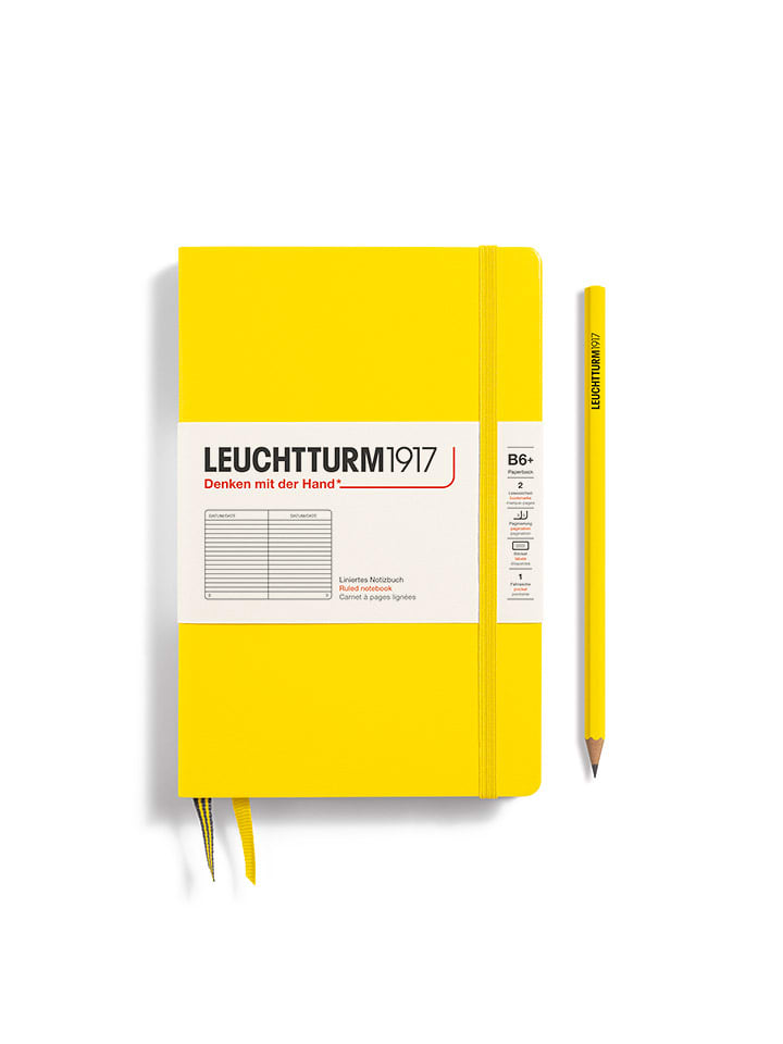 LEUCHTTURM1917 Notatnik w kolorze żółtym w linie - B6+ rozmiar: onesize