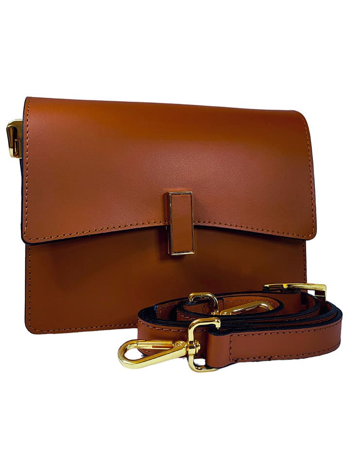 ORE10 Skórzana torebka "Lazur" w kolorze brązowym - 22 x 18 x 7 cm rozmiar: onesize