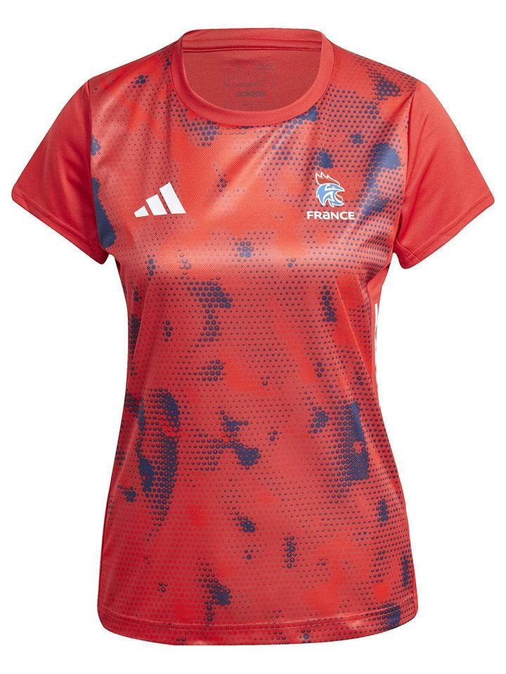 adidas Koszulka funkcyjna "France Handball" w kolorze czerwono-granatowym rozmiar: M