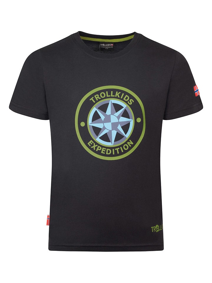 Trollkids Koszulka funkcyjna "Windrose" w kolorze czarnym rozmiar: 98