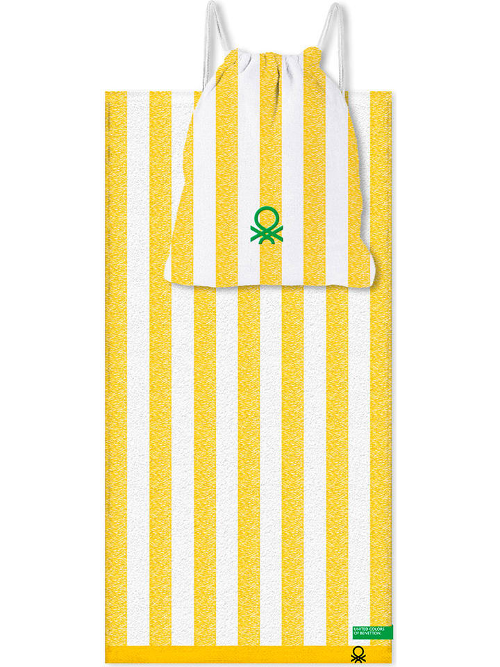 Benetton Ręcznik plażowy w kolorze żółtym - 160 x 90 cm rozmiar: onesize