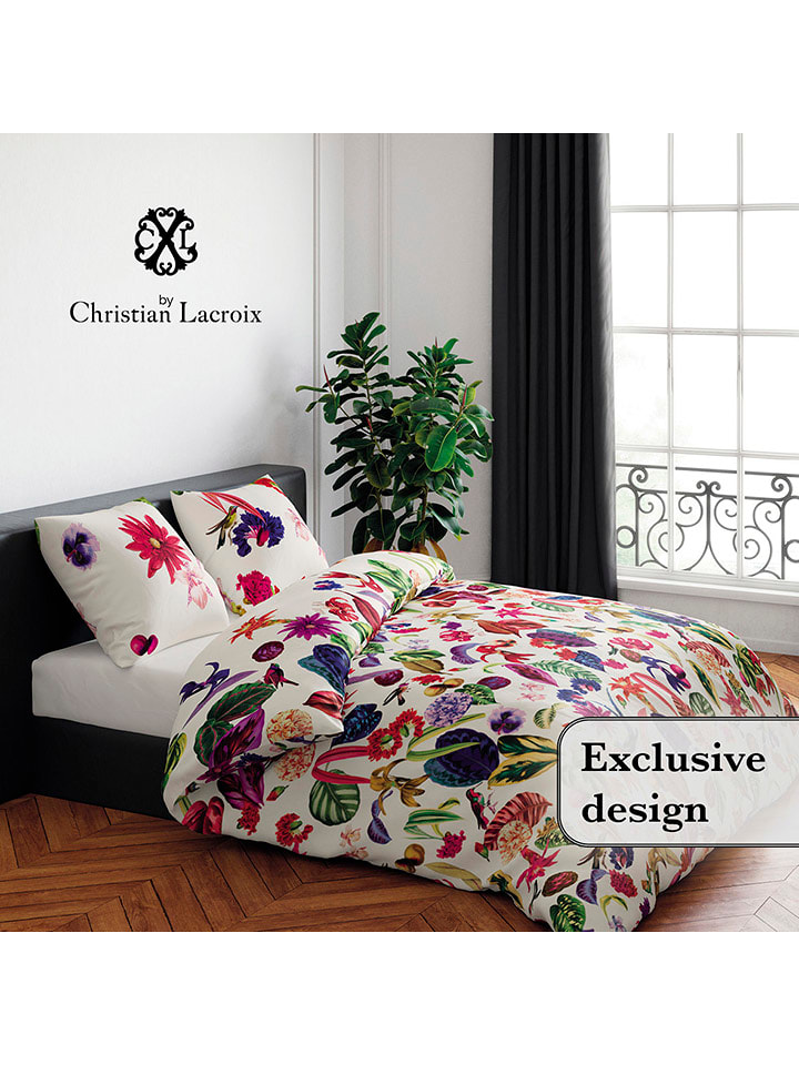 CXL by Christian Lacroix Komplet pościeli satynowej w kolorze białym ze wzorem rozmiar: 260x240 cm