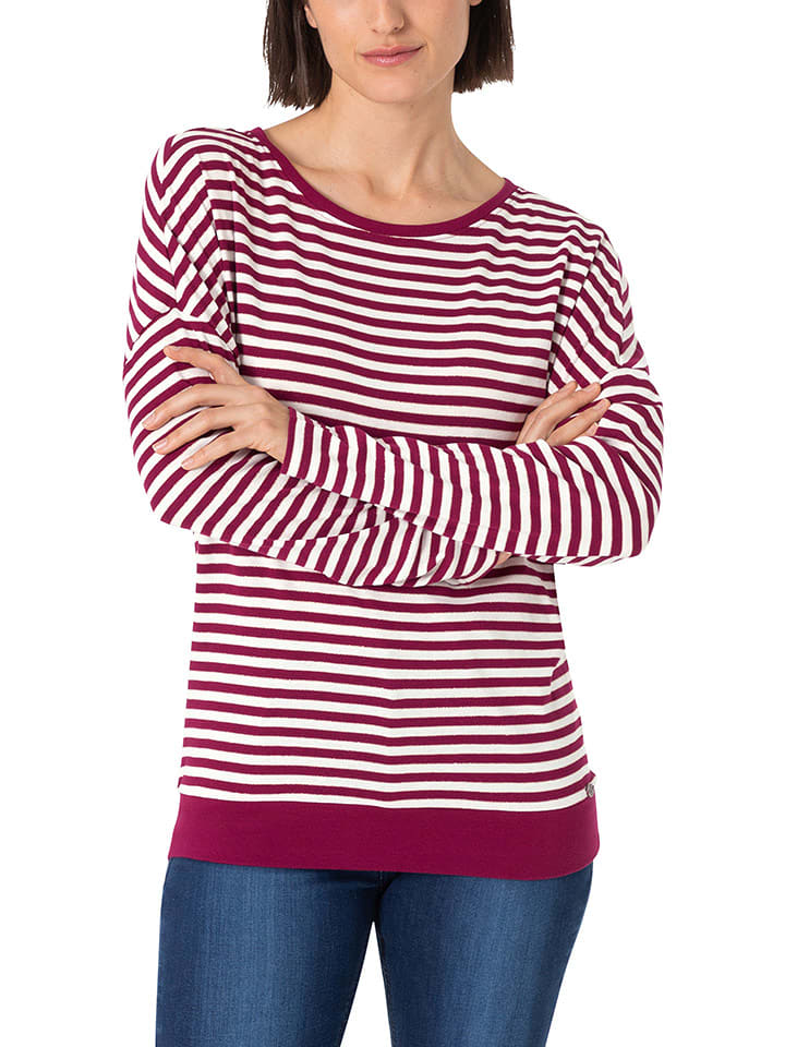 Timezone Koszulka w kolorze ciemnoczerwono-białym rozmiar: S