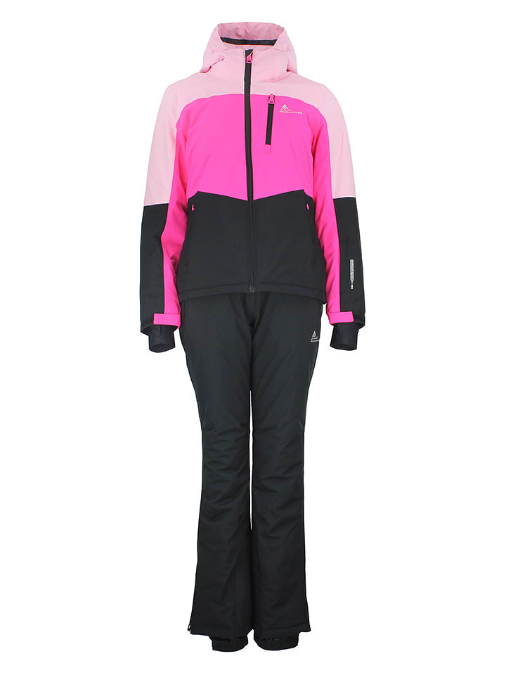 Peak Mountain 2-częściowy zestaw narciarski "Abiola" w kolorze czarno-różowym rozmiar: S