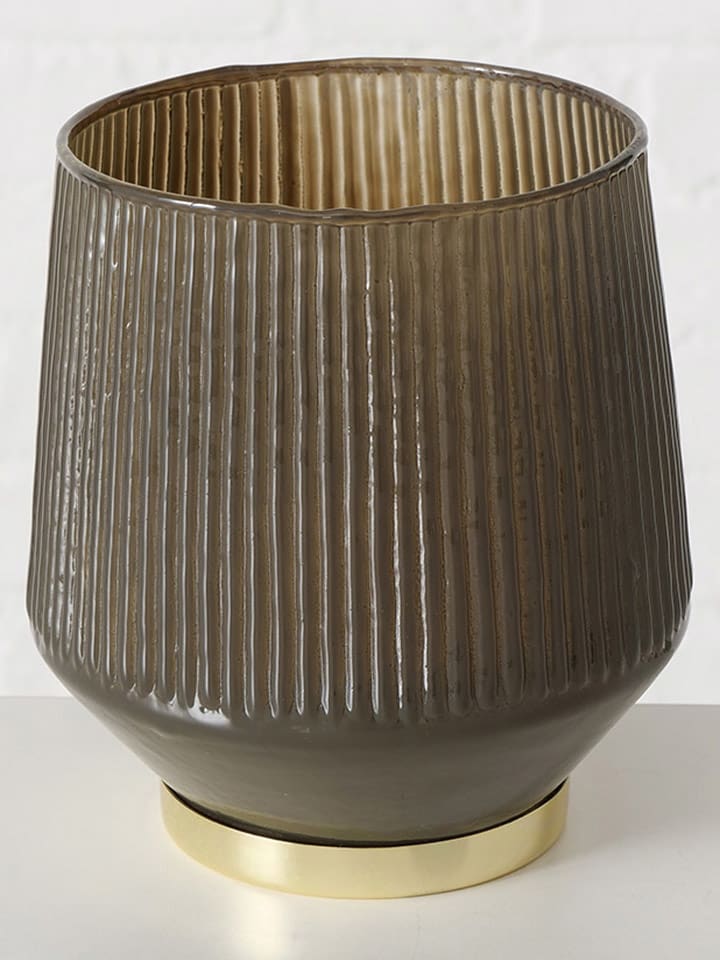 Boltze Świecznik w kolorze szarobrązowym - wys. 12 x Ø 13 cm rozmiar: onesize