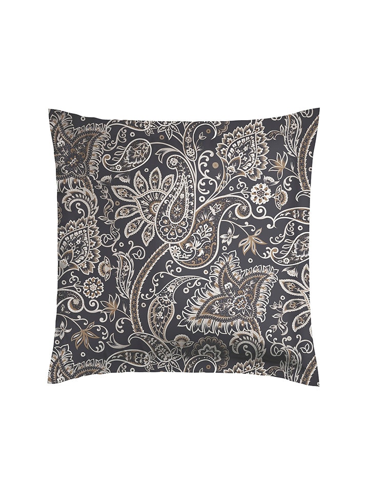 Chevignon Satynowa poszewka "Paisley" w kolorze szaro-beżowym na poduszkę rozmiar: 80x80 cm